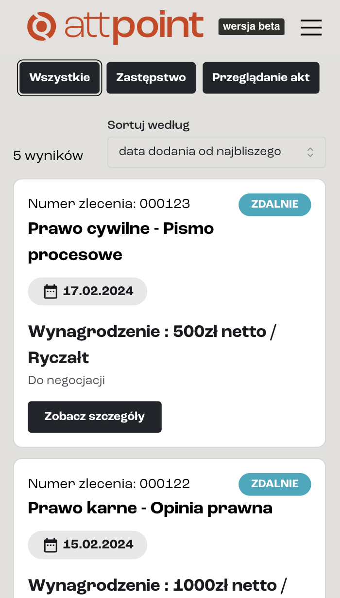 widok listy